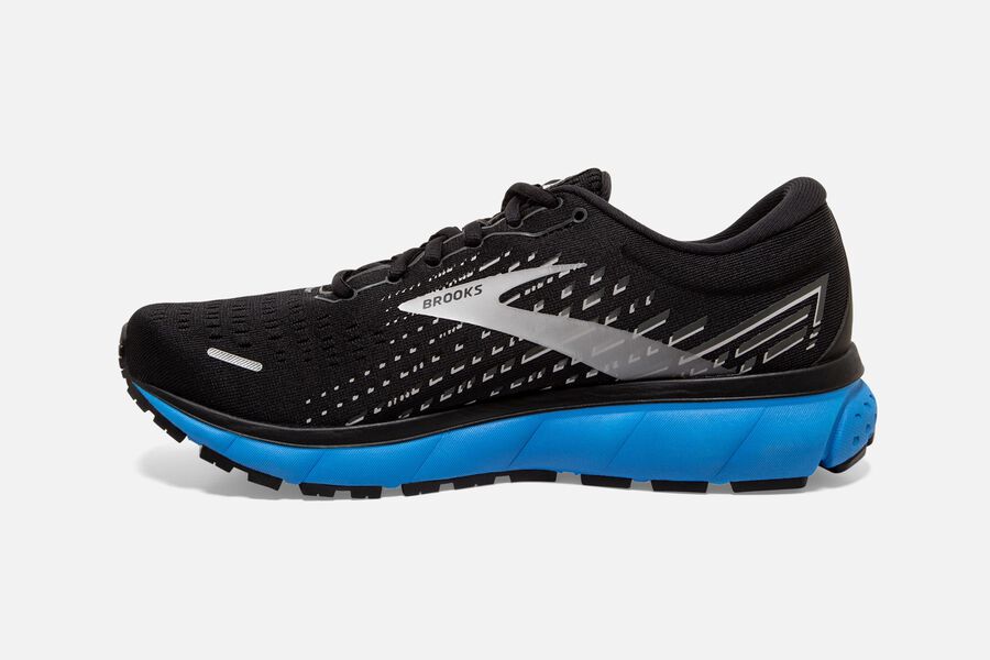 Ghost 13 Road Brooks Running Shoes NZ Mens - Black/Grey/Blue - ALGPNQ-074